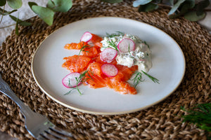 Cured Salmon with Creme Fraiche 