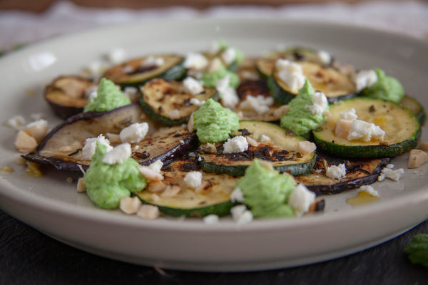 Griddled Courgette and Aubergine 