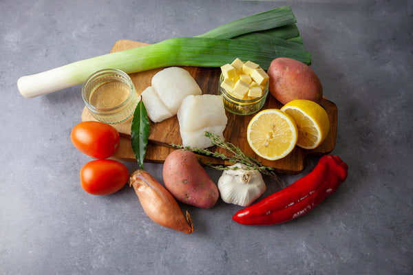 Premium ingredients to create your poached cod main course